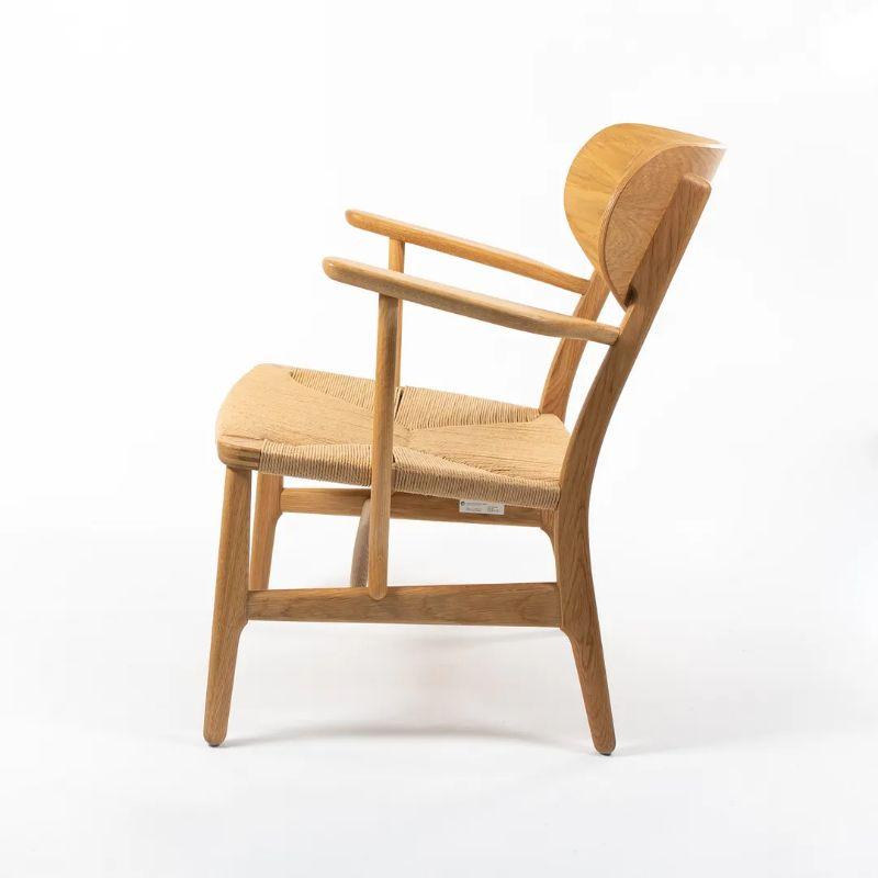Veneer 2021 CH22 Lounge Chair by Hans Wegner for Carl Hansen in Oak Natural w/ Cord