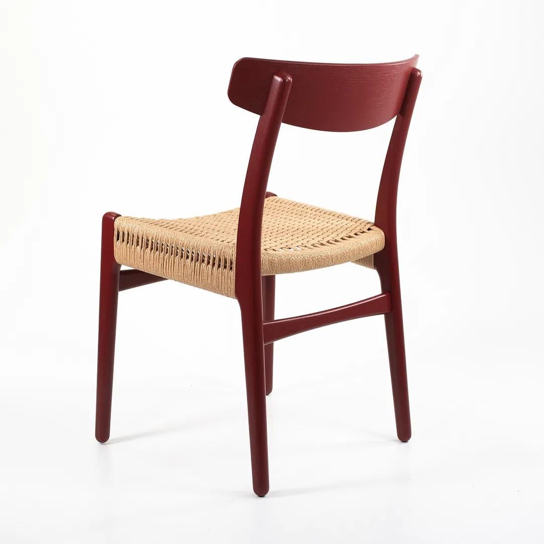 2021 CH23 Dining Chair by Hans Wegner for Carl Hansen in Red Painted Oak For Sale 3