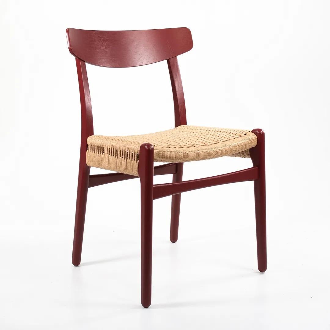 Danois 2021 CH23 Chaise de salle à manger par Hans Wegner pour Carl Hansen en Oak peint rouge en vente