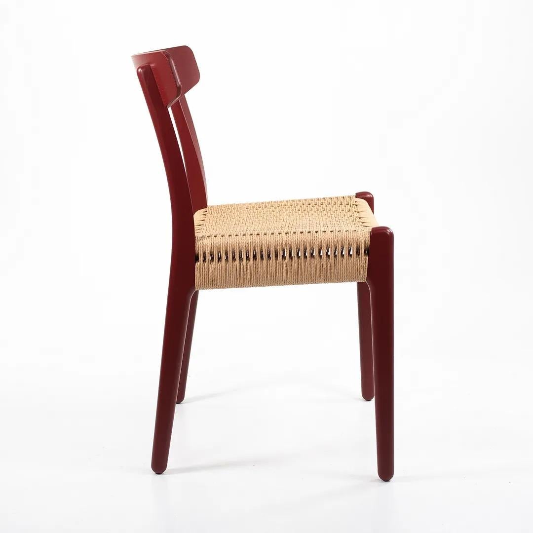 2021 CH23 Dining Chair by Hans Wegner for Carl Hansen in Red Painted Oak In Good Condition For Sale In Philadelphia, PA