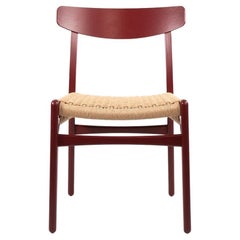 2021 CH23 Esszimmerstuhl von Hans Wegner für Carl Hansen aus rot lackierter Eiche