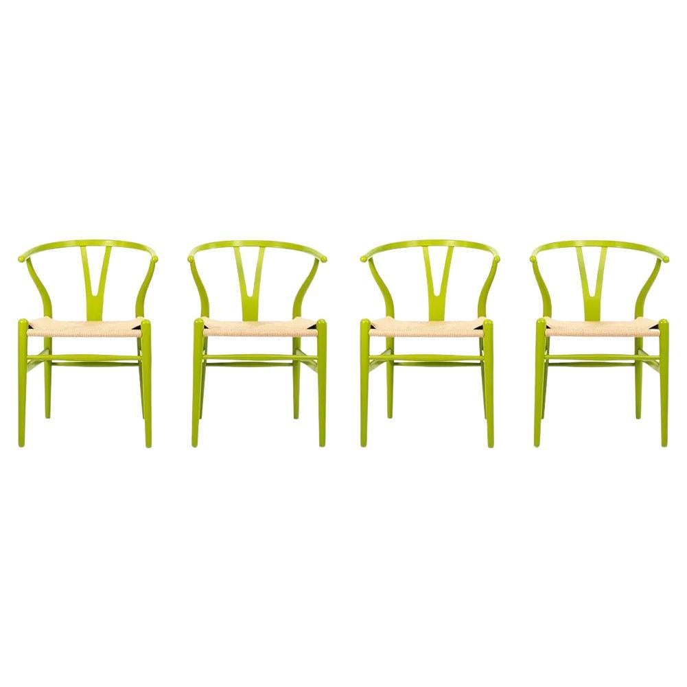 2021 CH24 Wishbone Dining Chair by Hans Wegner for Carl Hansen in Green