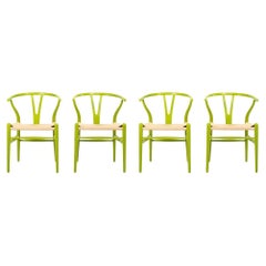 2021 CH24 Wishbone Dining Chair by Hans Wegner for Carl Hansen in Green