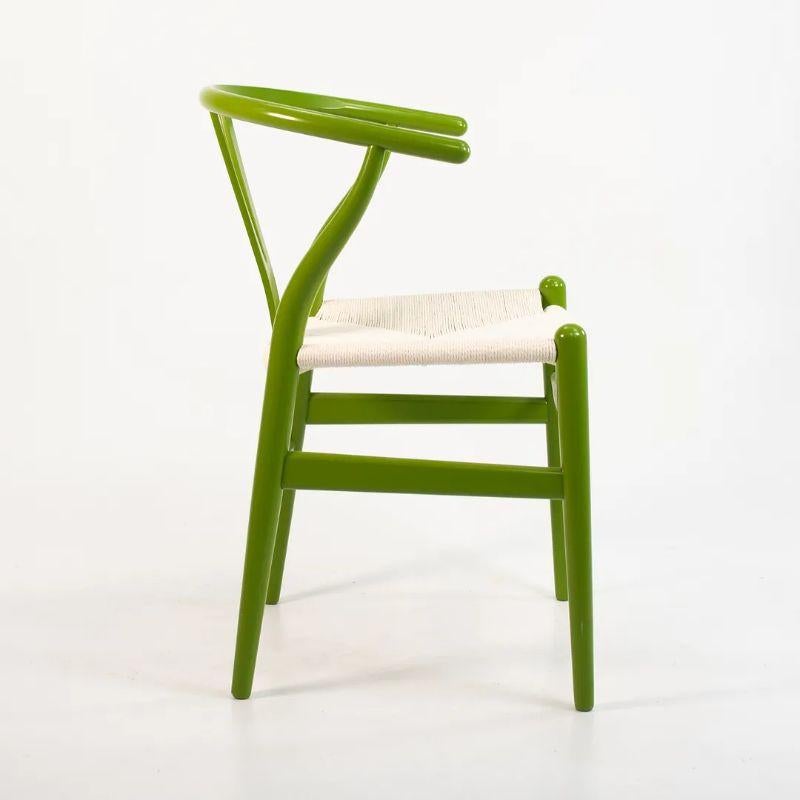 2021 CH24 Wishbone Dining Chairs by Hans Wegner for Carl Hansen in Green For Sale 1