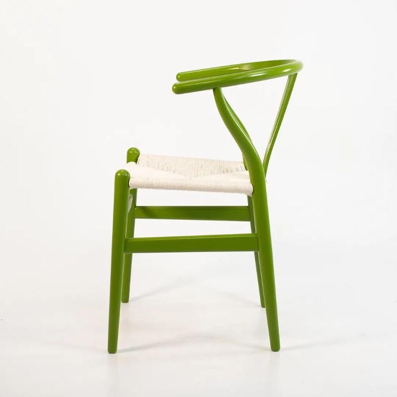Scandinavian Modern 2021 CH24 Wishbone Dining Chairs by Hans Wegner for Carl Hansen in Green For Sale