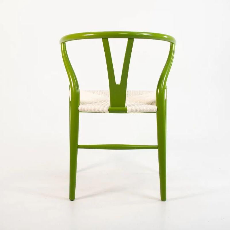 Papercord 2021 CH24 Wishbone Dining Chairs by Hans Wegner for Carl Hansen in Green For Sale