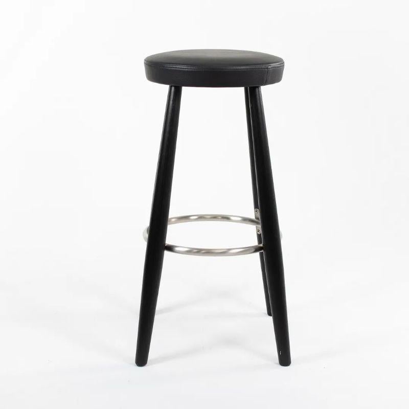 Contemporary 2021 CH56 Bar Stool by Hans Wegner for Carl Hansen in Black Oak & Leather For Sale
