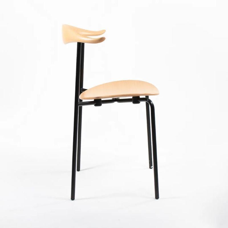 Steel 2021 CH88T Dining Chair by Hans Wegner for Carl Hansen in Beech with Black Frame For Sale