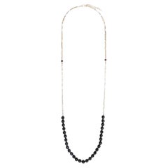 Retro 2021 Chanel Black Bead-Embellished Long Necklace