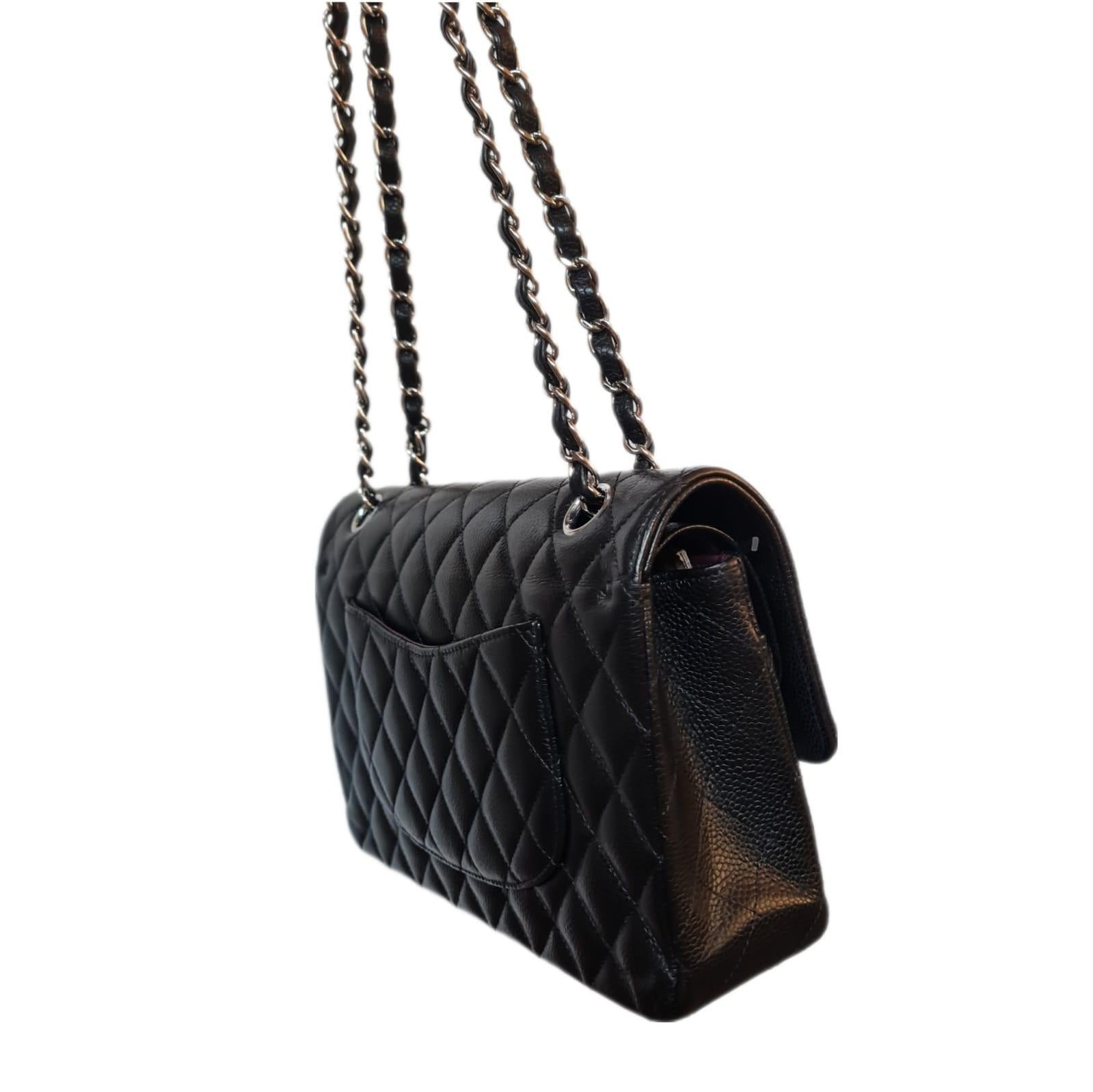 2021 Chanel Black Caviar Classic Double Flap Bag SHW 6