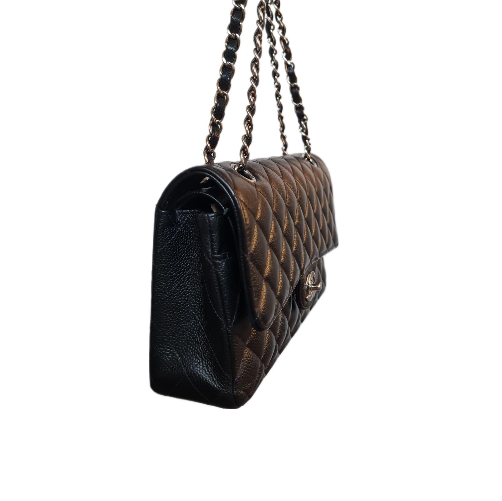 2021 Chanel Black Caviar Classic Double Flap Bag SHW 7