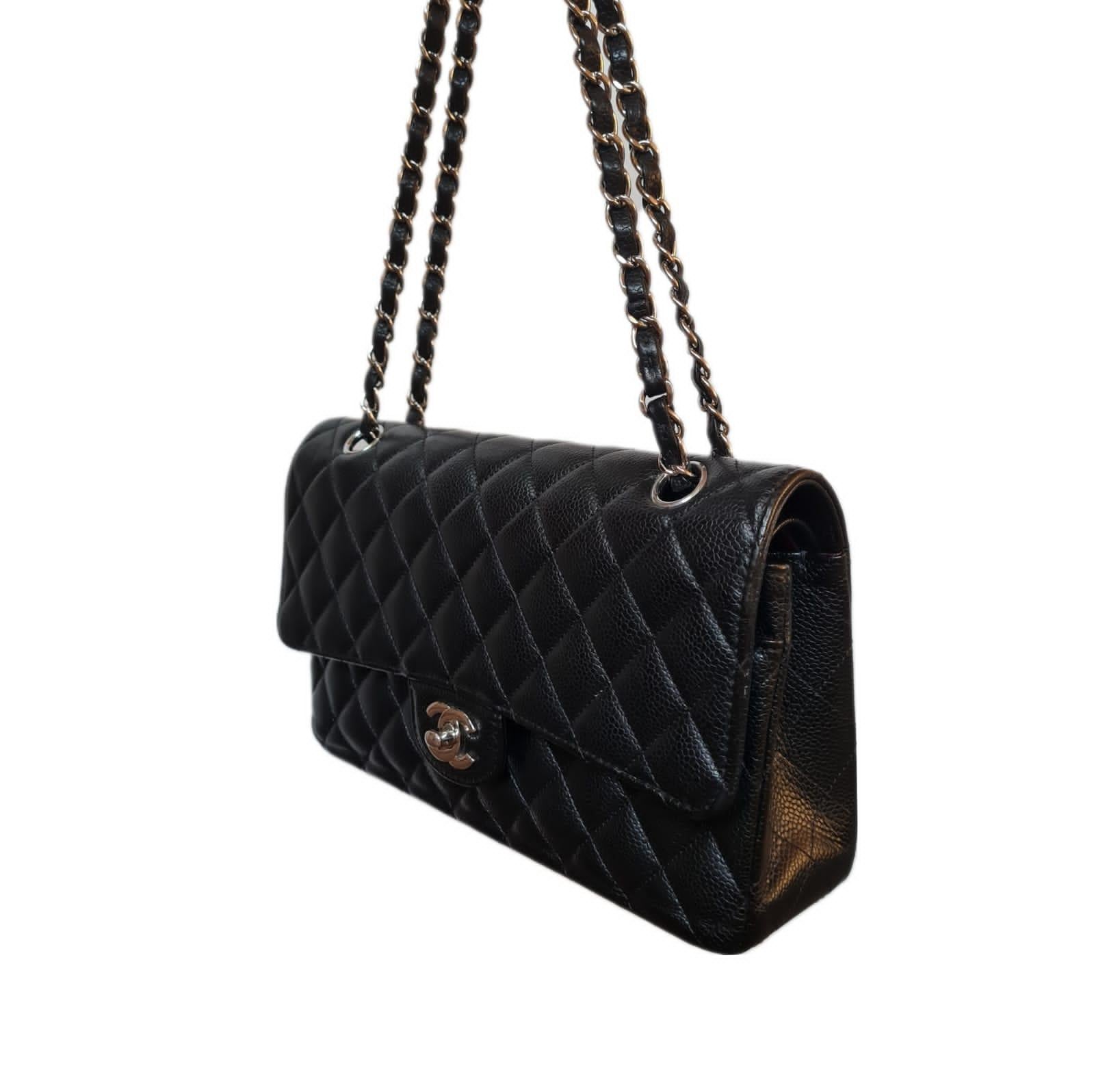 2021 Chanel Black Caviar Classic Double Flap Bag SHW 9