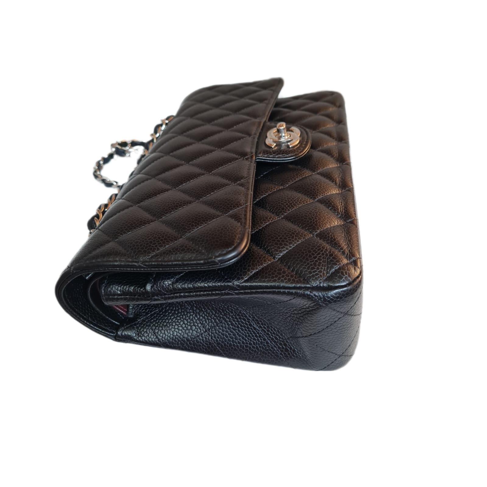 2021 Chanel Black Caviar Classic Double Flap Bag SHW 11