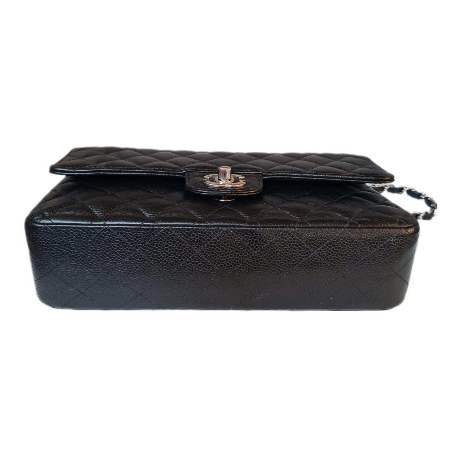 2021 Chanel Black Caviar Classic Double Flap Bag SHW 12