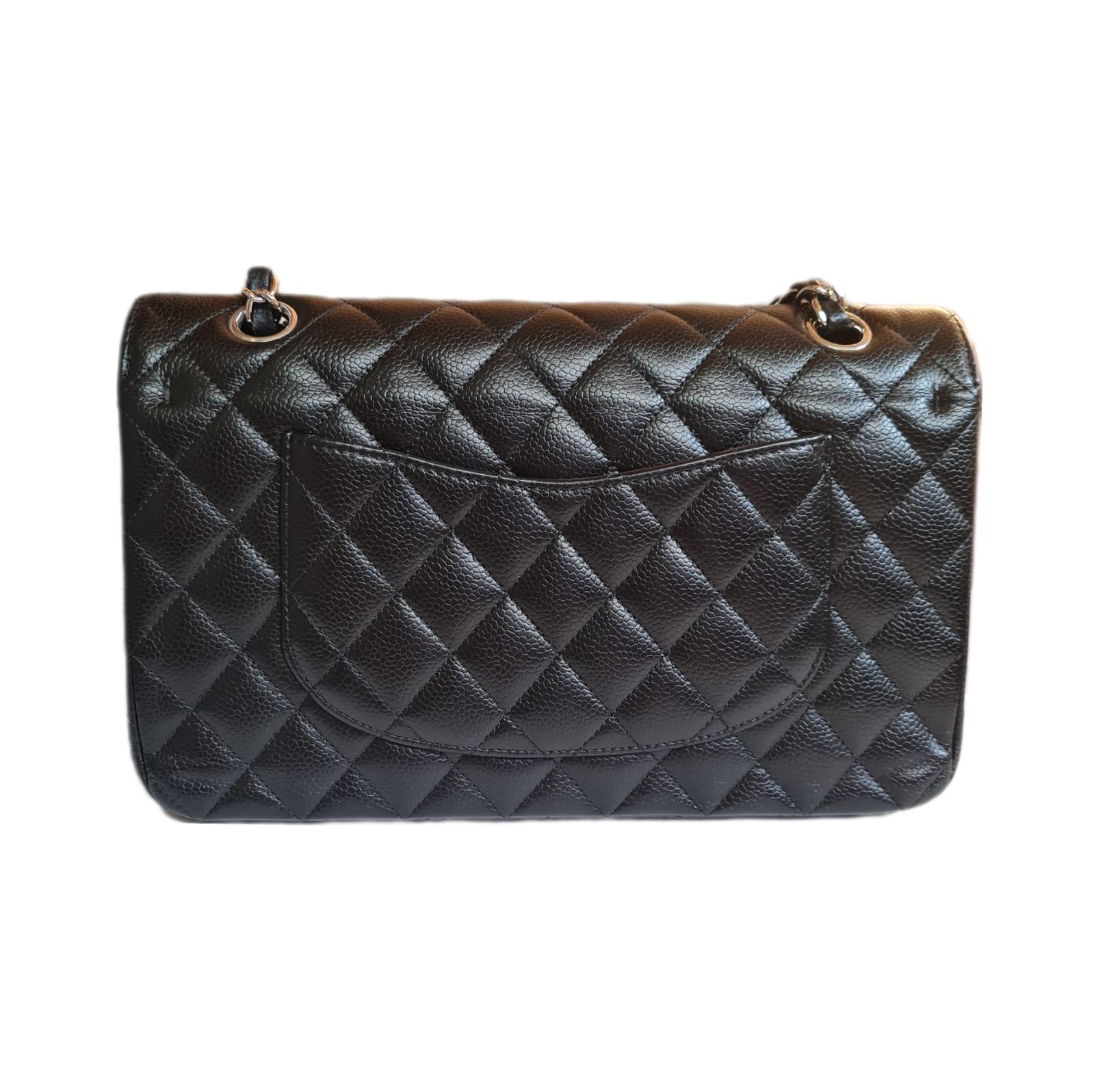 2021 Chanel Black Caviar Classic Double Flap Bag SHW 13
