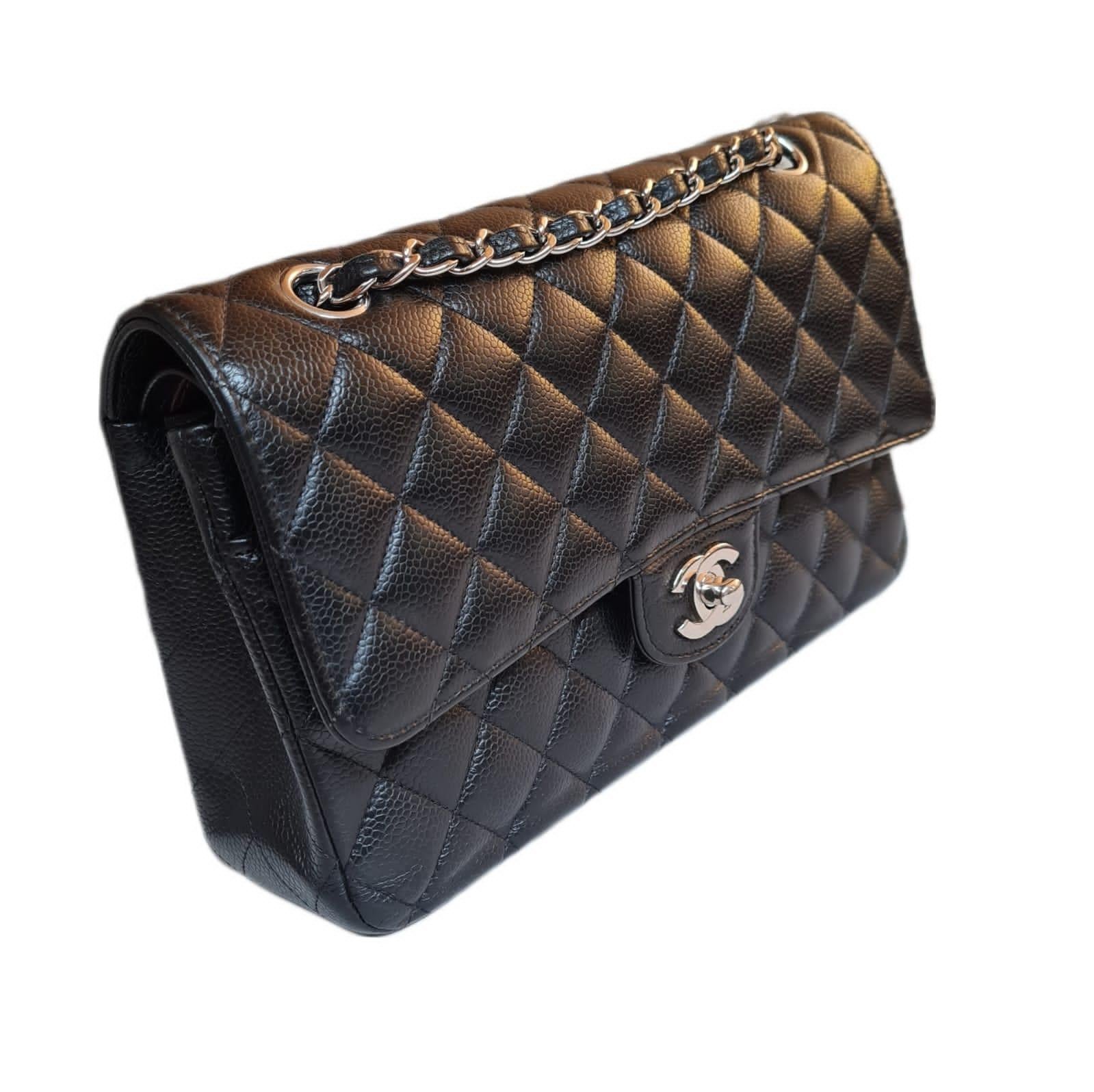 2021 Chanel Black Caviar Classic Double Flap Bag SHW 15