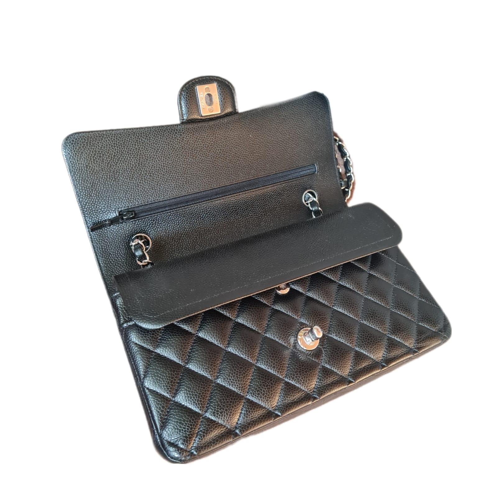 2021 Chanel Black Caviar Classic Double Flap Bag SHW 1