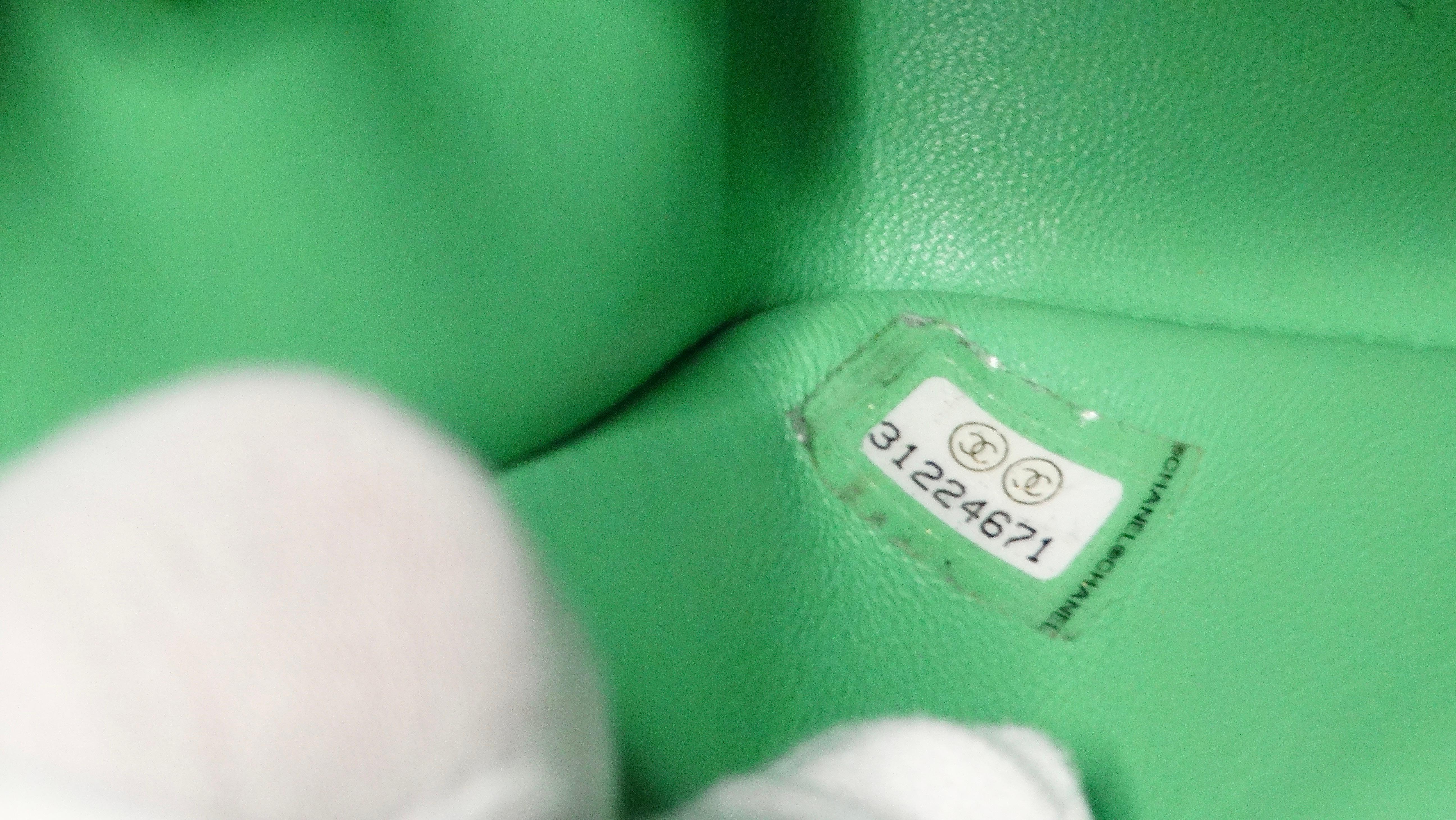 2021 Chanel Mint Green Caviar Leather Flap Bag For Sale 11