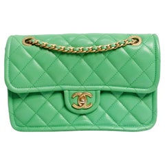 2021 Chanel Mint Green Caviar Leather Flap Bag