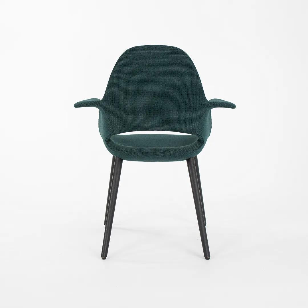 2021 Charles Eames & Eero Saarinen Organic Chair by Vitra in Dark Green Fabric For Sale 1