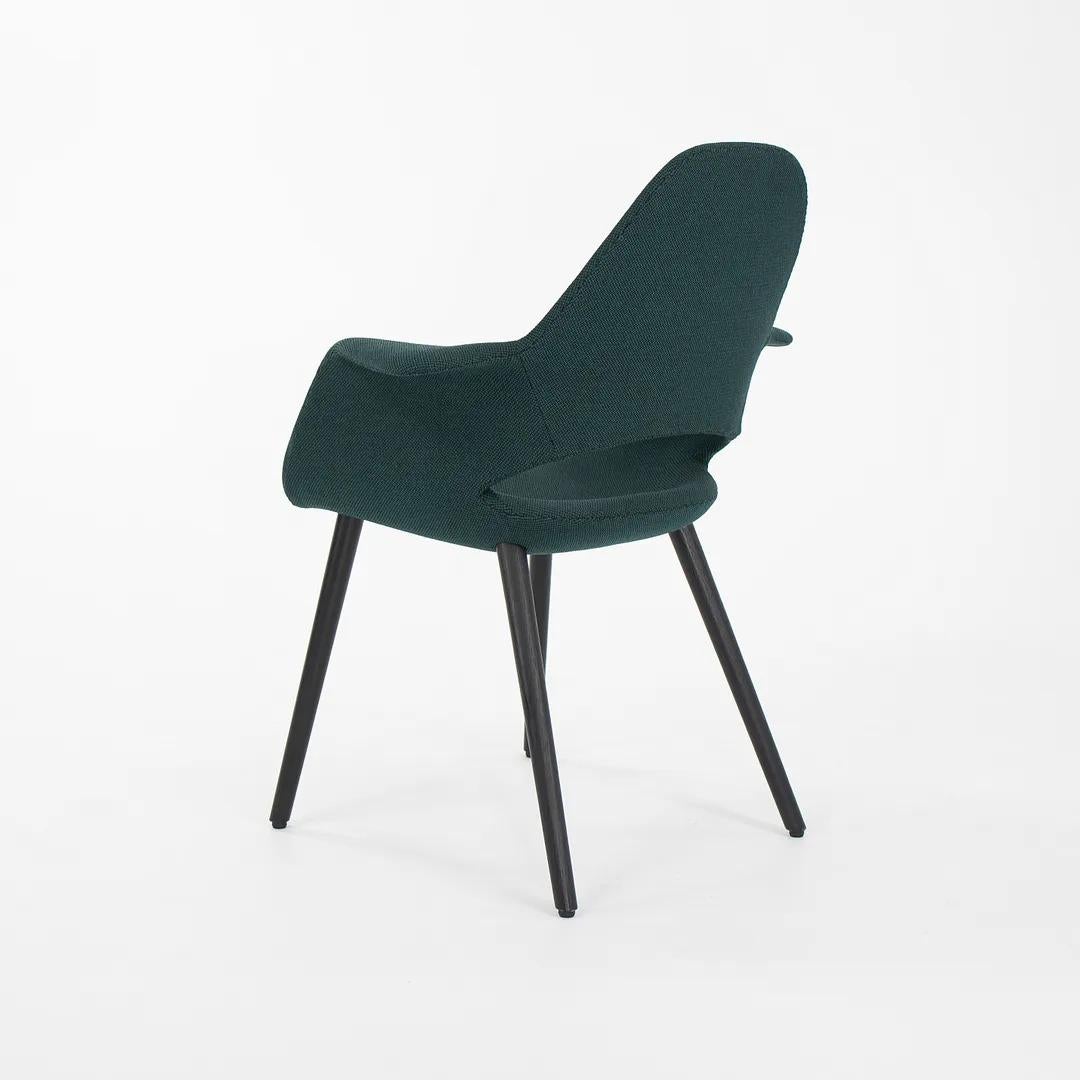 2021 Charles Eames & Eero Saarinen Organic Chair by Vitra in Dark Green Fabric For Sale 2