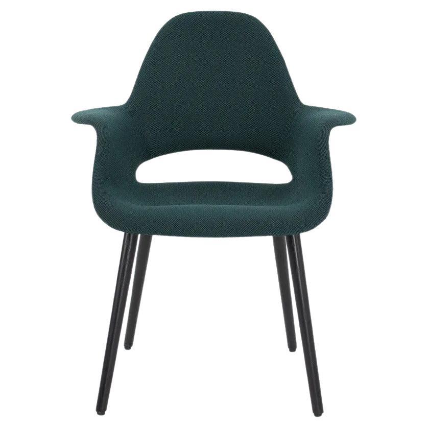 2021 Charles Eames & Eero Saarinen Organic Chair by Vitra in Dark Green Fabric For Sale
