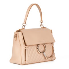2021 Chloe Beige Quilted Calfskin Leather & Suede Small Faye Day Bag