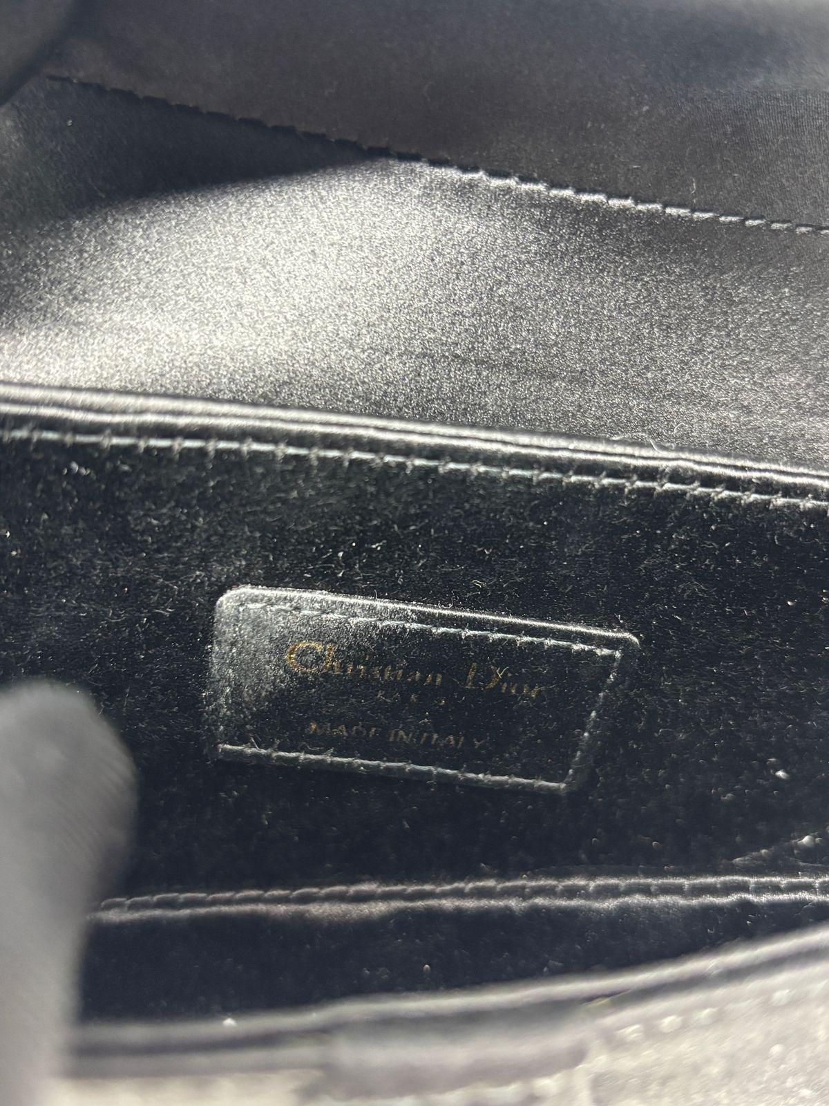 2021 Christian Dior Black Satin Swarovski Crystal Mini Saddle Bag 3