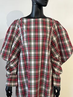 2021 Comme Des Garçon checked  tartan dress