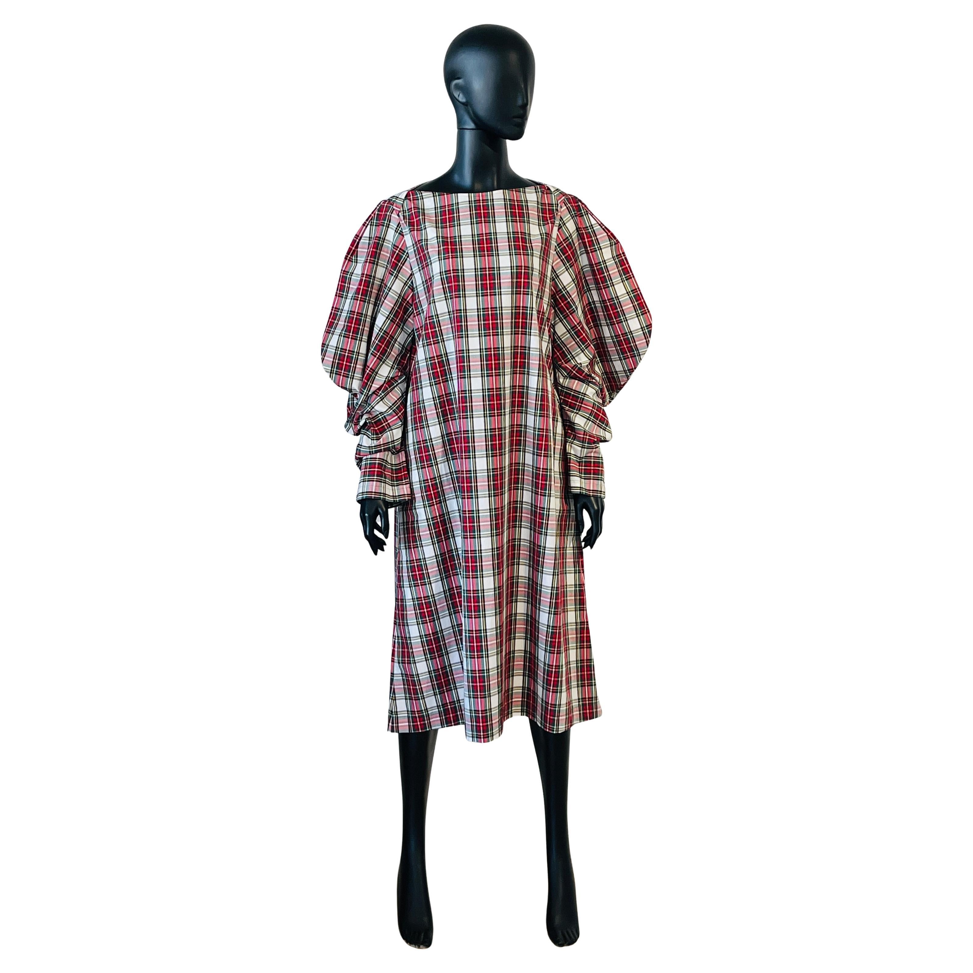 2021 Comme Des Garçon checked  tartan dress