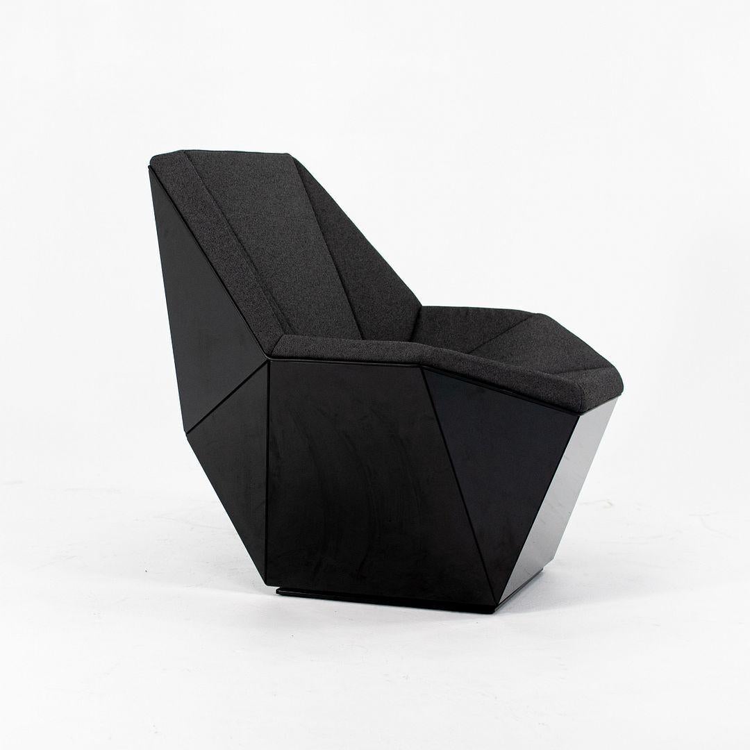 2021 David Adjaye for Knoll Washington Prism Lounge Chair and Ottoman in Black For Sale 1