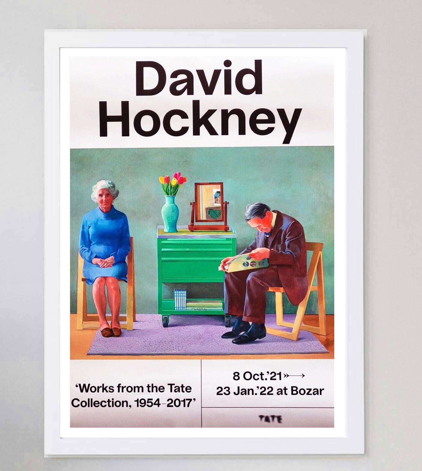 Affiche originale de David Hockney - œuvres de la collection Tate 2021 Bon état - En vente à Winchester, GB