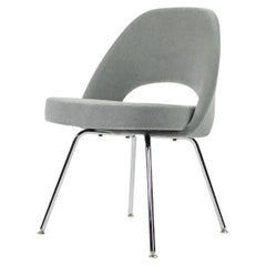 Used 2021 Eero Saarinen for Knoll Armless Executive Dining Chair Blue Mohair Velvet
