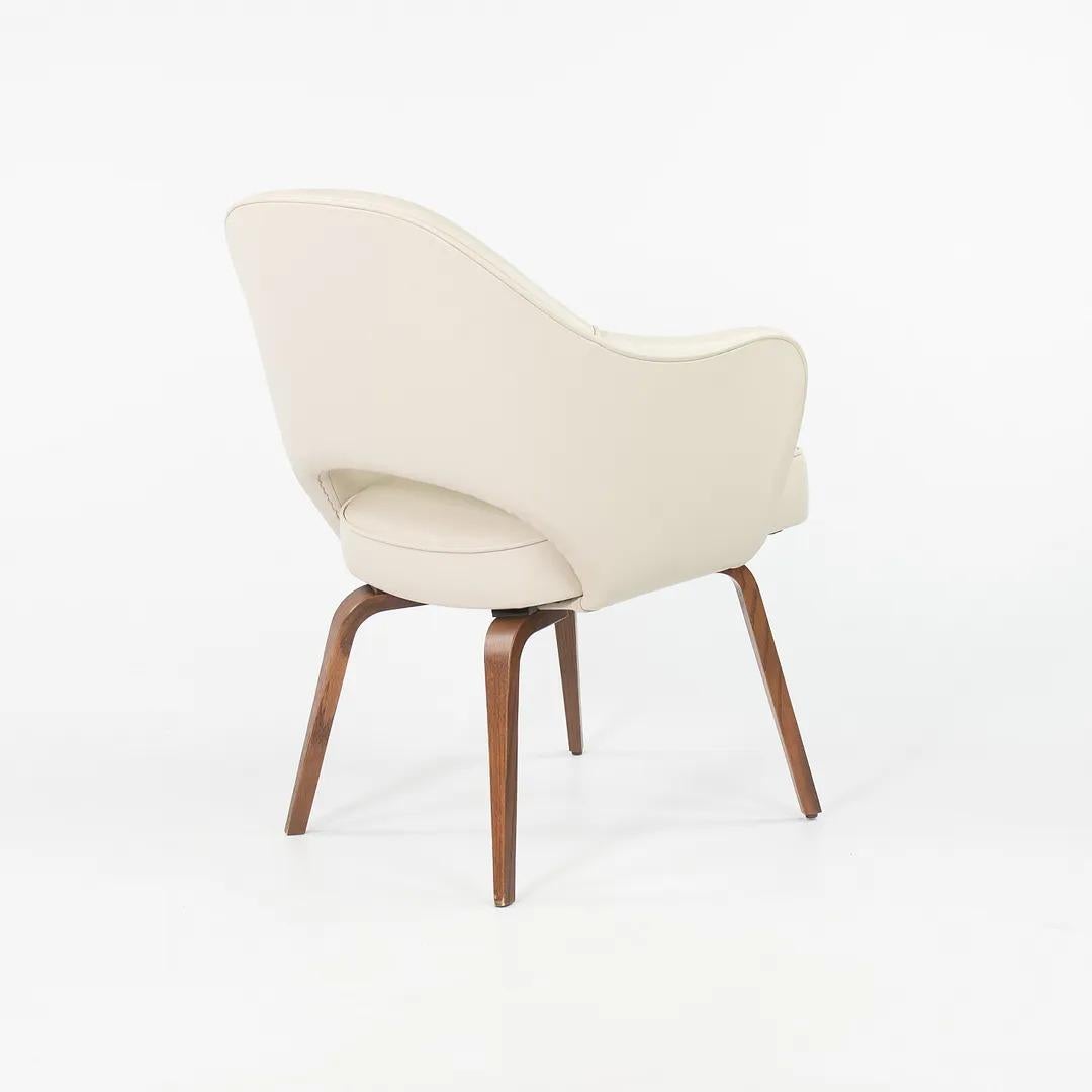 Modern 2021 Eero Saarinen for Knoll Executive Arm Chair Leather w/ Wood Legs For Sale