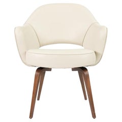 2021 Eero Saarinen for Knoll Executive Arm Chair Leather w/ Wood Legs