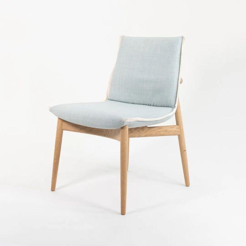 2021 EOO4 Dining Chair by EOOS for Carl Hansen in Blue Fabric & Oak In Fair Condition For Sale In Philadelphia, PA