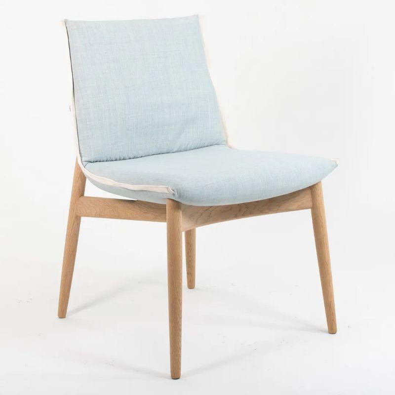 2021 EOO4 Dining Chair by EOOS for Carl Hansen in Blue Fabric & Oak For Sale 1