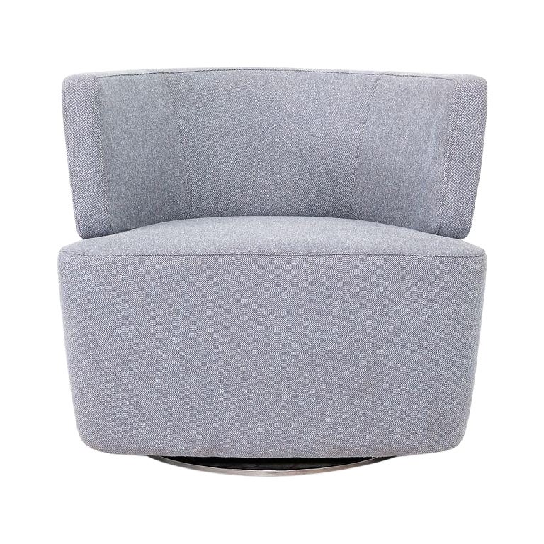 2021 EOOS for Coalesse / Walter Knoll Joel Swivel Lounge Chair in Grey Fabric For Sale