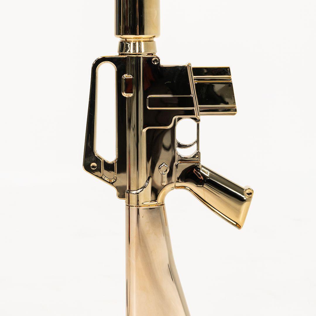 Contemporary 2021 Flos Gun Lounge Dimmable Floor Lamp in 18k Gold by Philippe Starck