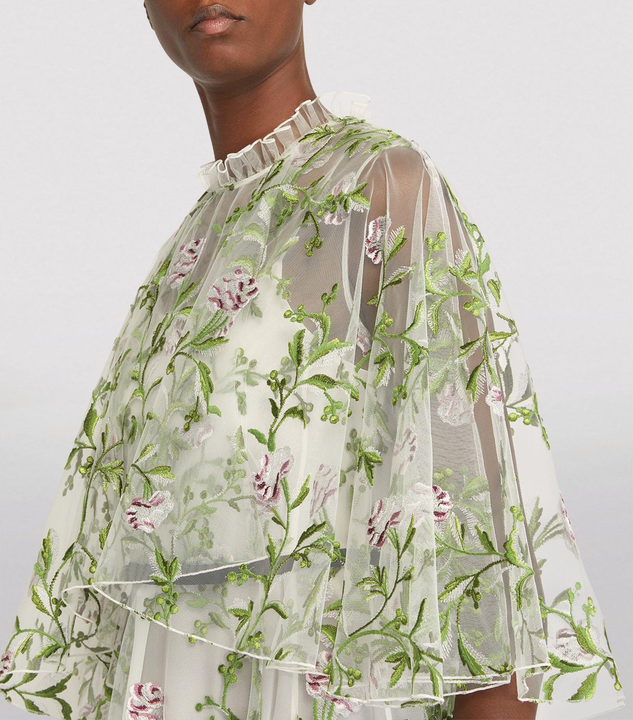 Robe longue brodée de fleurs du défilé Giambattista Valli 2021 Pour femmes en vente