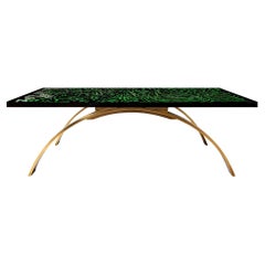 2021 Glass, Epoxy, Steel and Brass Salon Table by David Ray - One of a kind!
