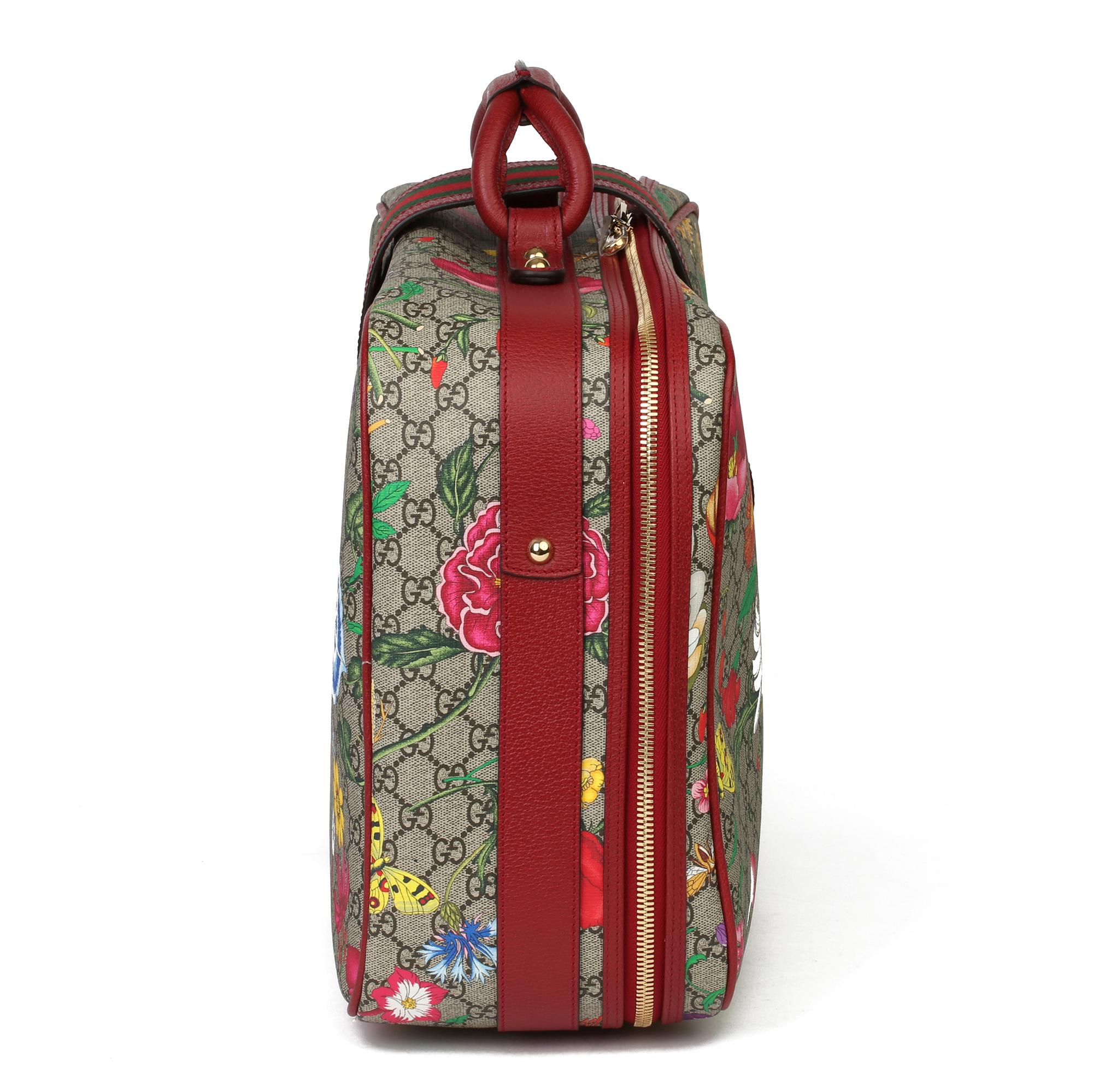 GUCCI
GG Flora Coated Canvas & Red Pigskin Leather Suitcase 

Xupes Reference: CB262
Serial Number: 424501.0011998
Age (Circa): 2021
Accompanied By: Gucci Dust Bag, Care Booklet, Padlock, Keys, Clochette, Luggage Tag
Authenticity Details: Date Stamp