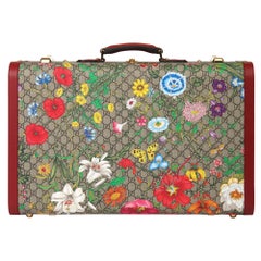 2021 Gucci GG Flora Coated Canvas & Red Pigskin Leather Suitcase Trunk 