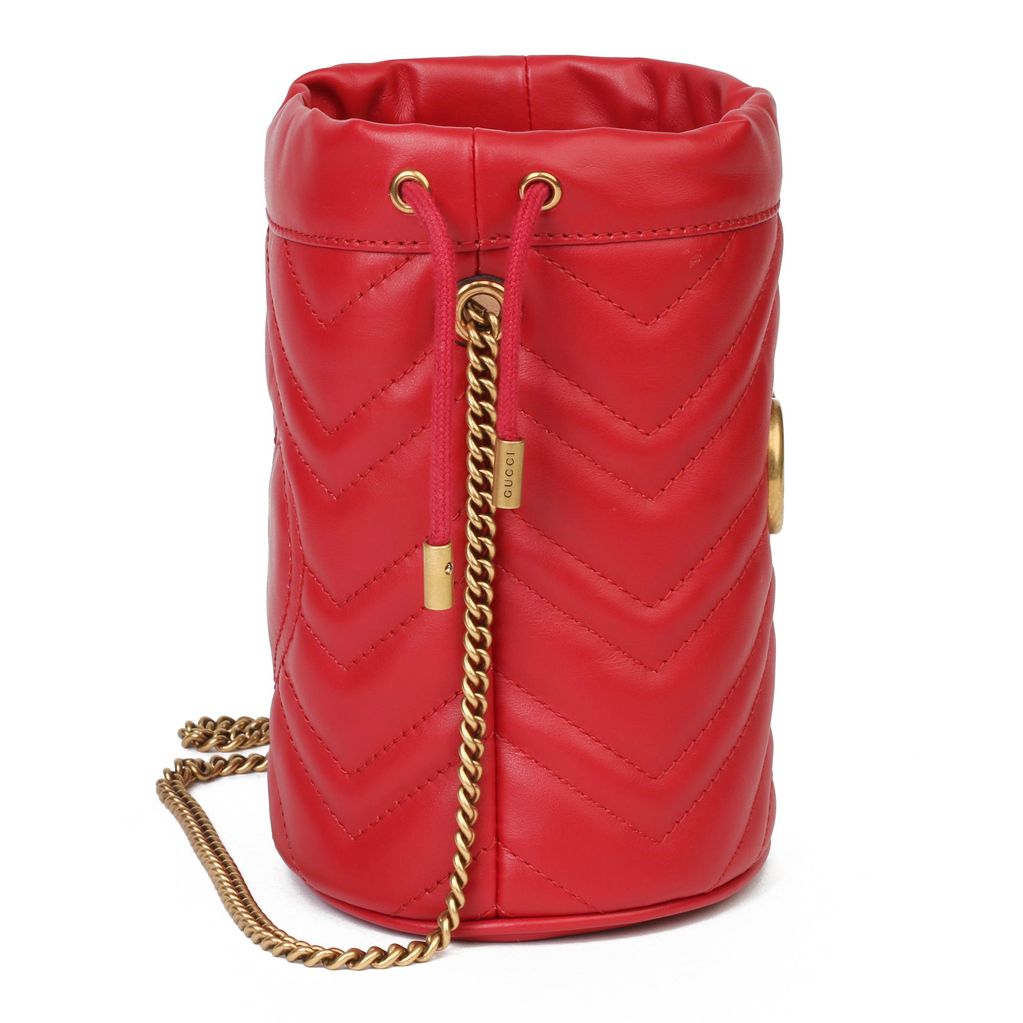 gucci bucket bag red