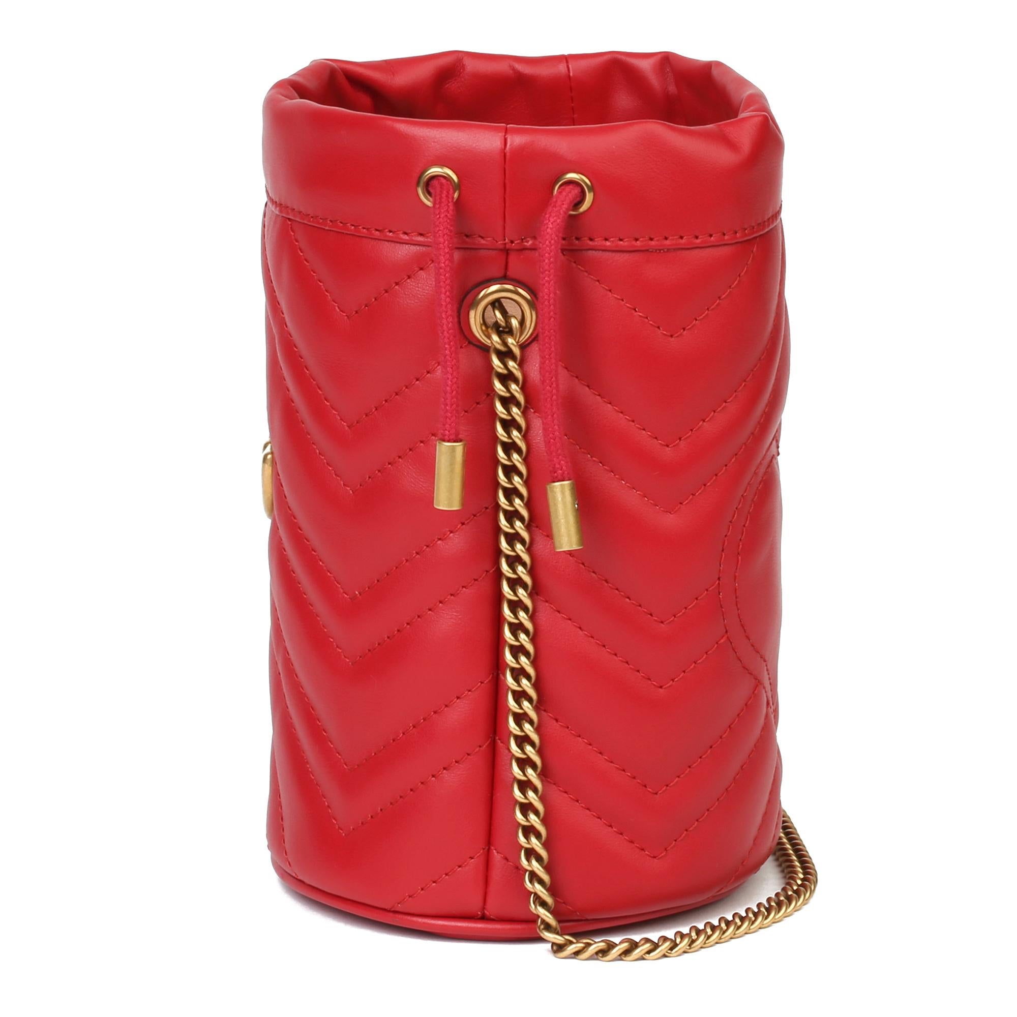 red gucci bucket bag