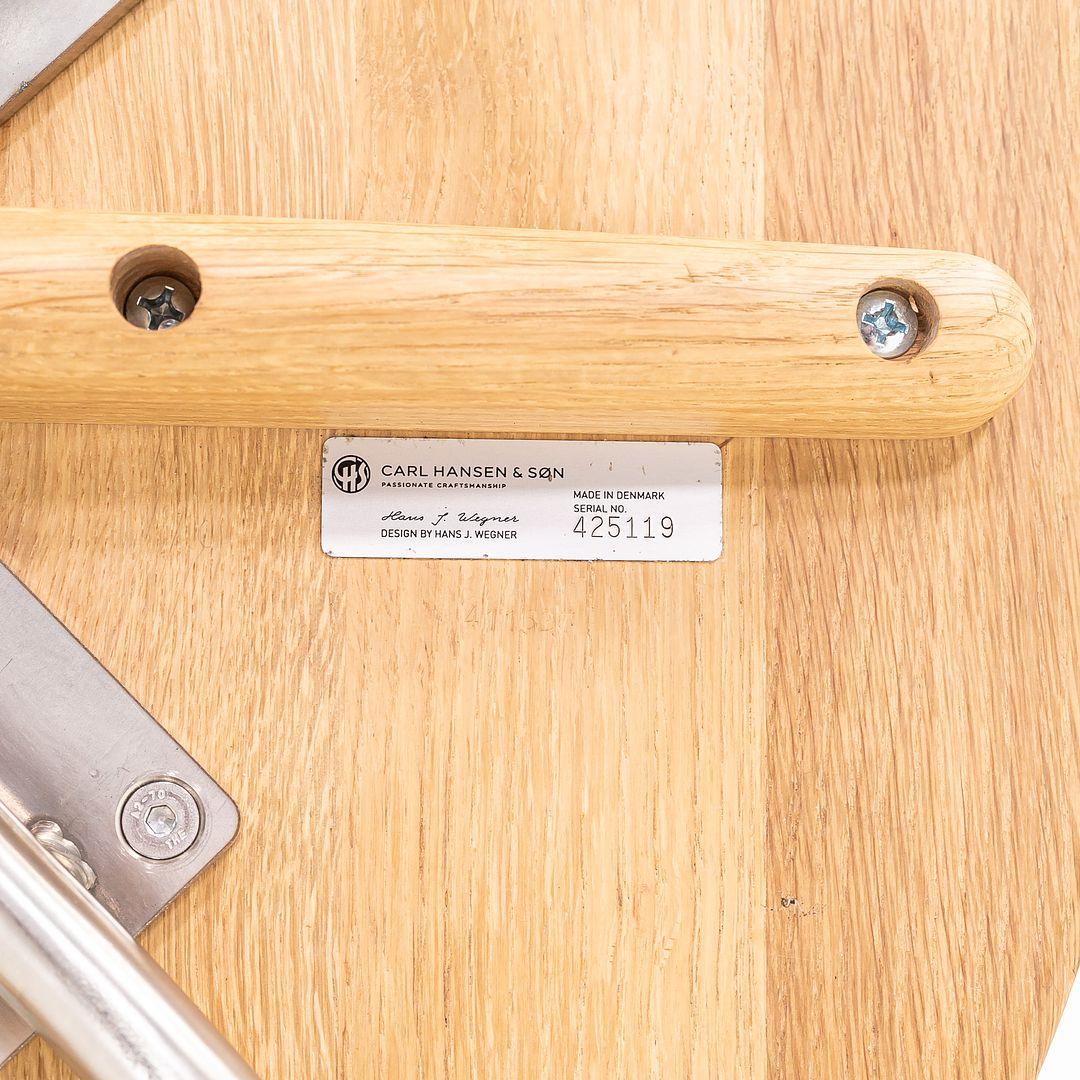 2021 Hans Wegner Carl Hansen CH415 Beistelltisch / Beistelltisch 21,5 Eichenholzplatte Edelstahl im Angebot 4
