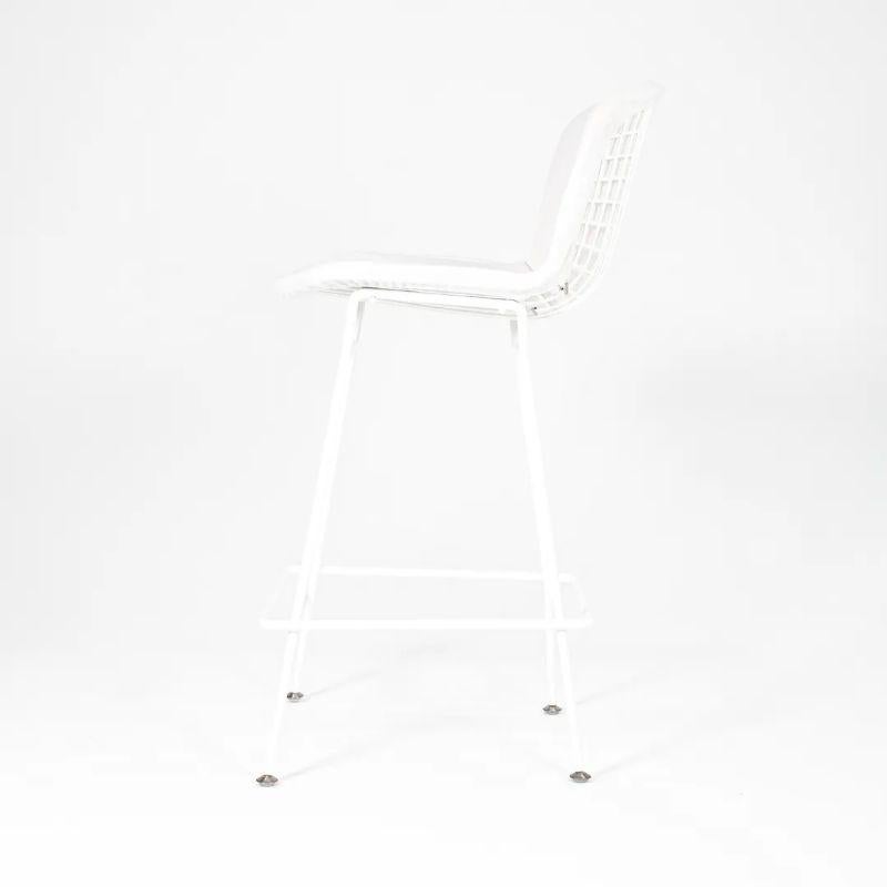 2021 Harry Bertoia for Knoll Counter Stool in White with Full Cover For Sale 3