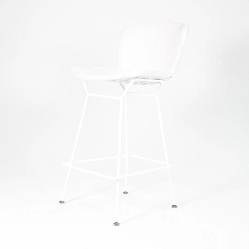 Steel 2021 Harry Bertoia for Knoll Counter Stool in White with Full Cover For Sale