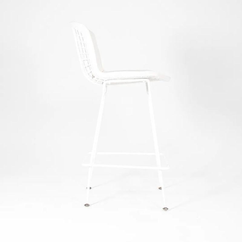 2021 Harry Bertoia for Knoll Counter Stool in White with Full Cover For Sale 1