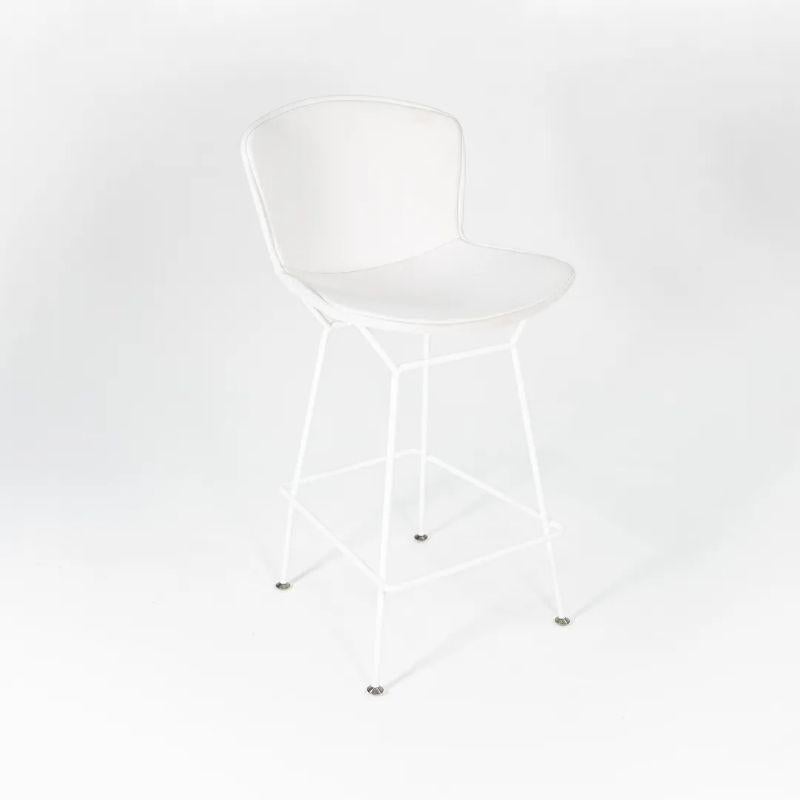 2021 Harry Bertoia for Knoll Counter Stool in White with Full Cover For Sale 2